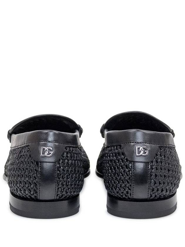 Black Slip-On Loafers In Woven Rafia Man - DOLCE&GABBANA - BALAAN 4