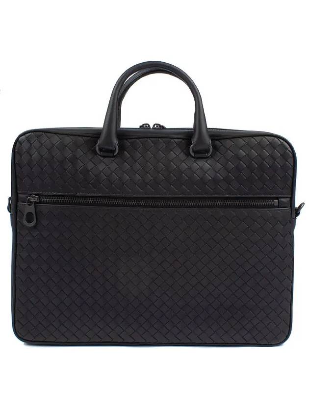 Intrecciato Calfskin Business Briefcases Black - BOTTEGA VENETA - BALAAN 4