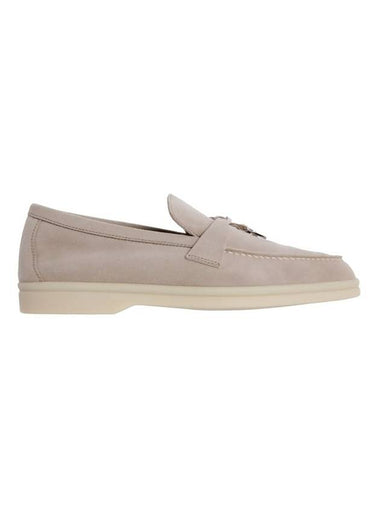 Summer Charms Walk Suede Loafers Pearl Grey - LORO PIANA - BALAAN 1