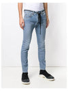 Men's Logo Cotton Slim Jeans Blue - OFF WHITE - BALAAN 5