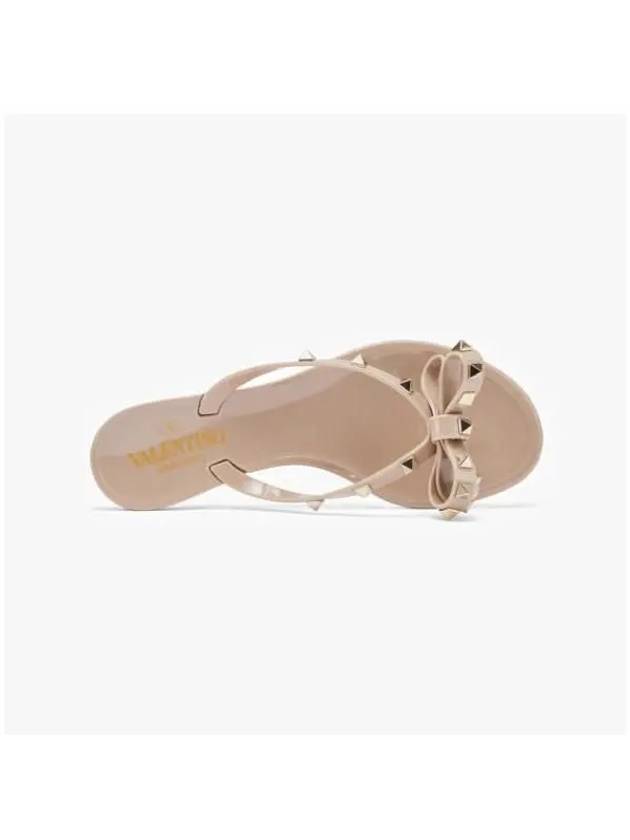 Valentino 4W2S0552 PVS P45 S0552 Rockstud Ribbon Thong Flip Flop Slippers - RED VALENTINO - BALAAN 3