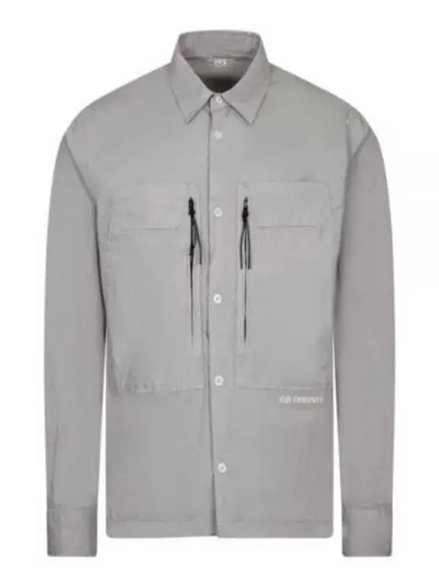 Cotton Popeline Over Long Sleeve Shirt Grey - CP COMPANY - BALAAN 2