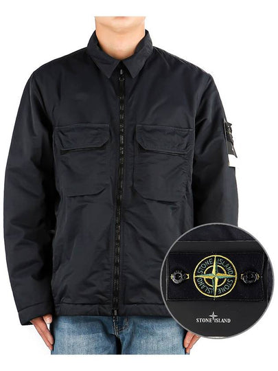 Compass Patch Shirt Zip Up Jacket Navy - STONE ISLAND - BALAAN 2