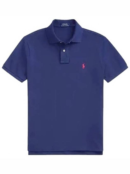 Red Pony Embroidery Short Sleeve Polo Shirt Blue - POLO RALPH LAUREN - BALAAN 1