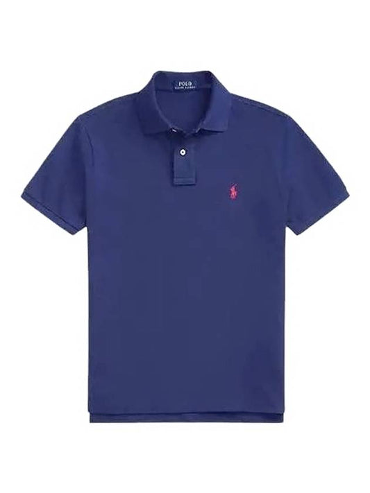Red Pony Embroidery Short Sleeve Polo Shirt Blue - POLO RALPH LAUREN - BALAAN 1