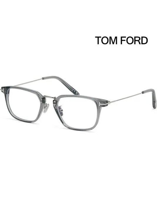 Blue light blocking glasses frame TF5862DB 020 Transparent square horn rim Asian fit - TOM FORD - BALAAN 1