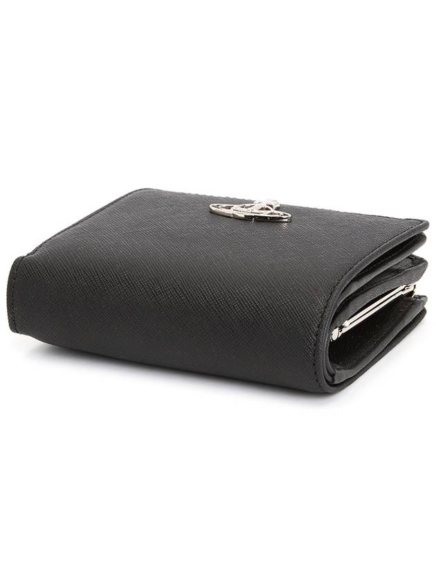 ORB Logo Saffiano Half Wallet Black - VIVIENNE WESTWOOD - BALAAN 4