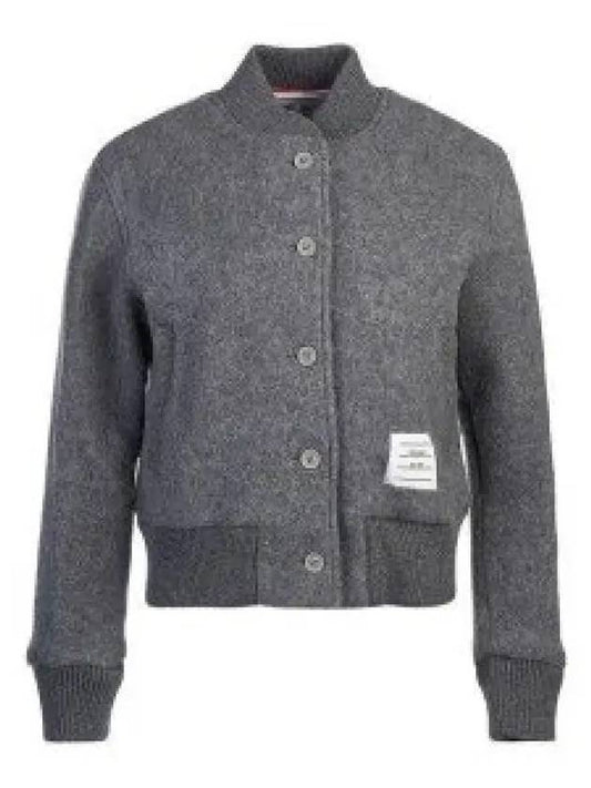 Striped Wool Fleece Bomber Jacket Grey - THOM BROWNE - BALAAN 2