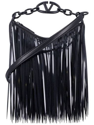 Valentino Garavani Vlogo Moon Mini Hobo Bag With Sequin Fringes - VALENTINO - BALAAN 1