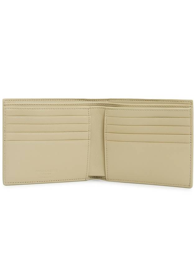 Texture Leather Half Wallet Beige - SAINT LAURENT - BALAAN 5