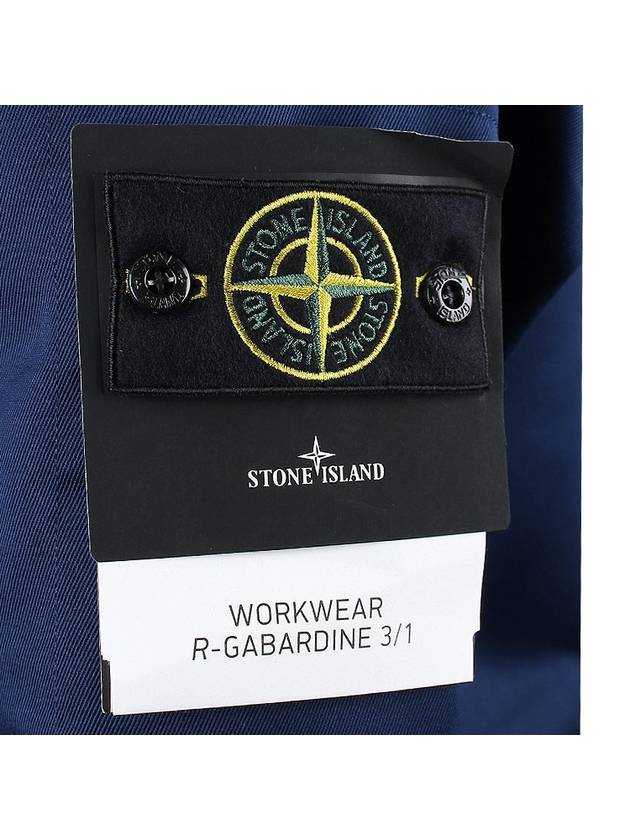 Wappen Patch Workwear Gabardine Biker Jacket Navy - STONE ISLAND - BALAAN 7