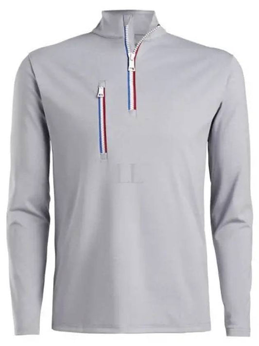 Men's Golf Daytona Half Zip Up Long Sleeve T-Shirt Light Grey - G/FORE - BALAAN 2