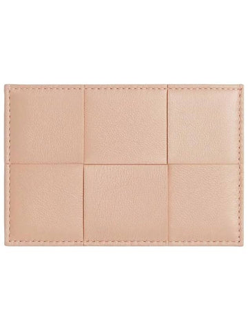 Intrecciato Lambskin Calfskin Card Wallet Pink - BOTTEGA VENETA - BALAAN 1