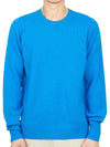 Crew Neck Lambswool Knit Top Blue - DRUMOHR - BALAAN 2