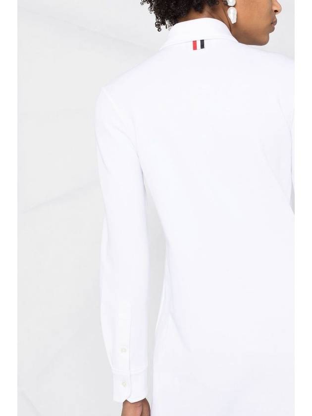 Women's Three Stripe Tab Pocket Shirt Dress White - THOM BROWNE - BALAAN 4