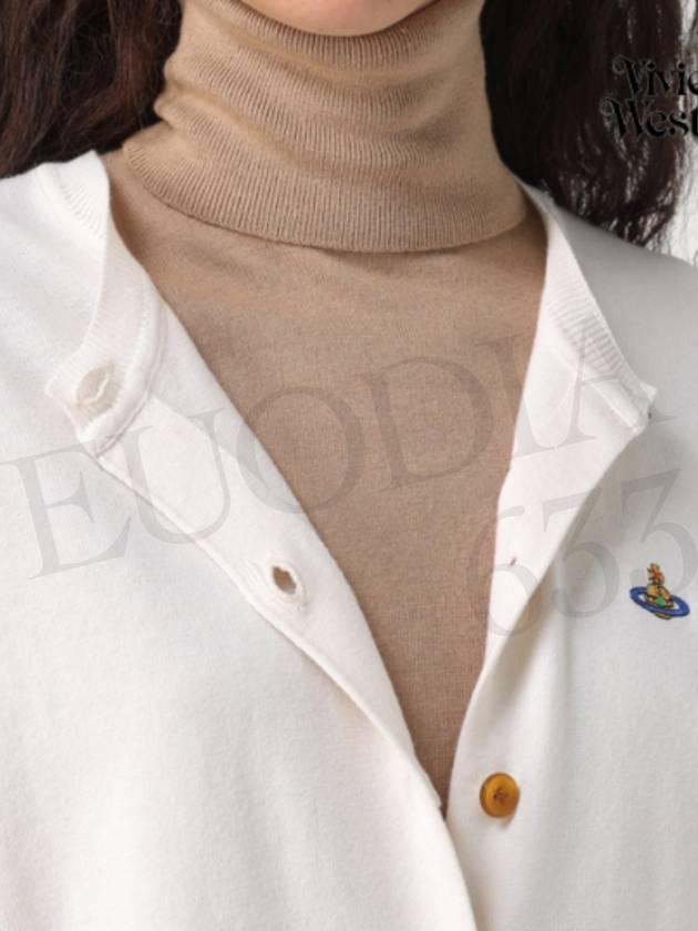 Bea Logo Cardigan Cream - VIVIENNE WESTWOOD - BALAAN 10