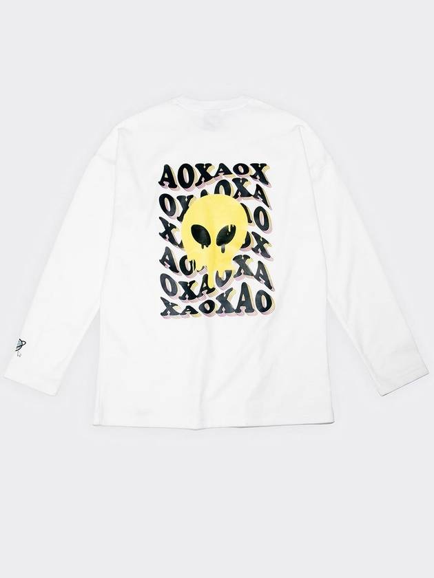 WAVE logo Long sleeve T shirts semi over fit White - AOX - BALAAN 7