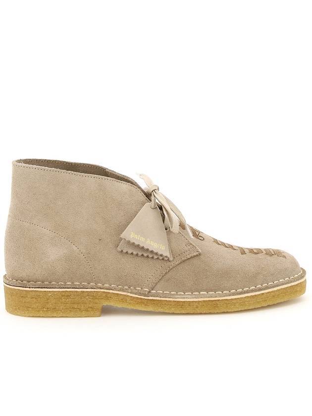 Clarks Logo Ankle Boots Beige - PALM ANGELS - BALAAN.