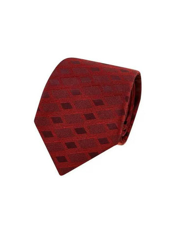 Men s Rectangle Pattern Silk Tie Red - GIORGIO ARMANI - BALAAN 1