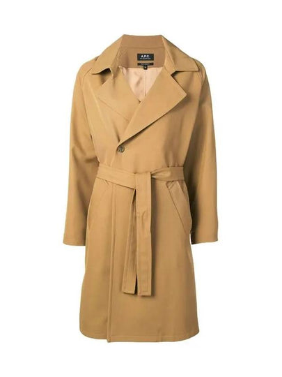 Double Breast Belt Single Coat Camel - A.P.C. - BALAAN 2