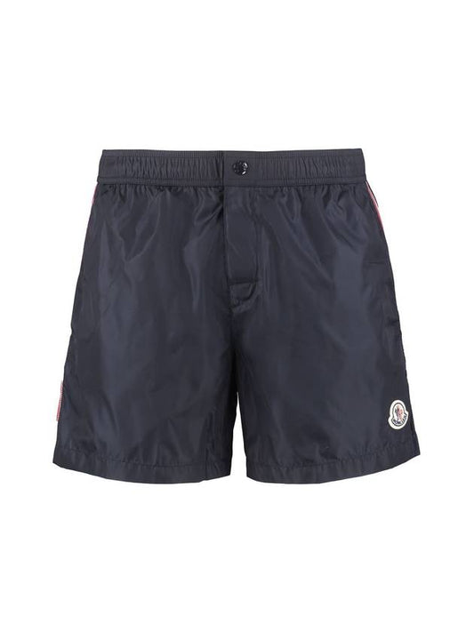 Men's Logo Patch Three Stripes Lining Swim Shorts Navy - MONCLER - BALAAN 1