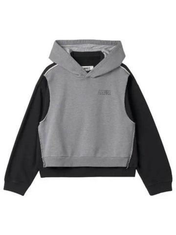 MM6 Knit Hooded Gray Sweatshirt - MAISON MARGIELA - BALAAN 1