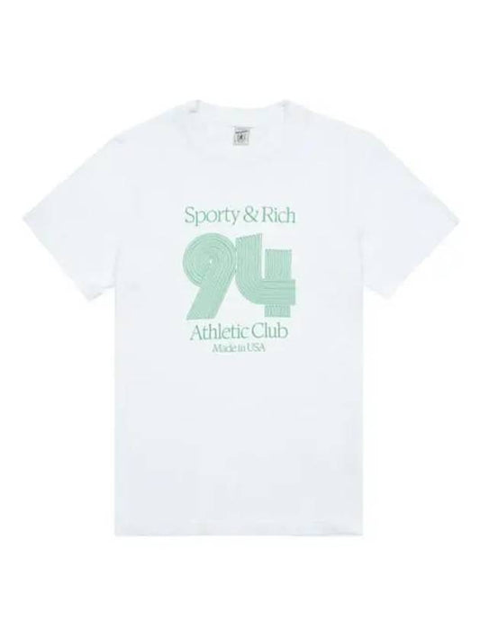 94 Athletic Club Cotton Short Sleeve T-Shirt White - SPORTY & RICH - BALAAN 2