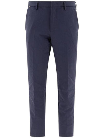 Slim Fit Stretch Cotton Blend Slacks Blue - HUGO BOSS - BALAAN 1