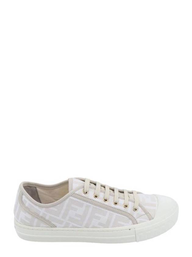 Domino FF Fabric Low Top Sneakers White - FENDI - BALAAN 2