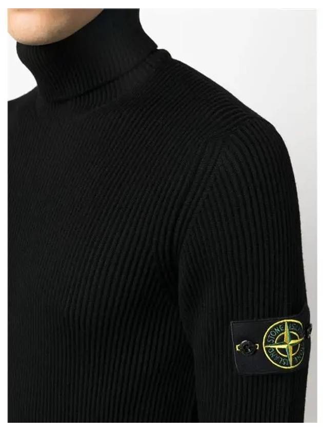 Men's Logo Patch Turtleneck Black - STONE ISLAND - BALAAN 3