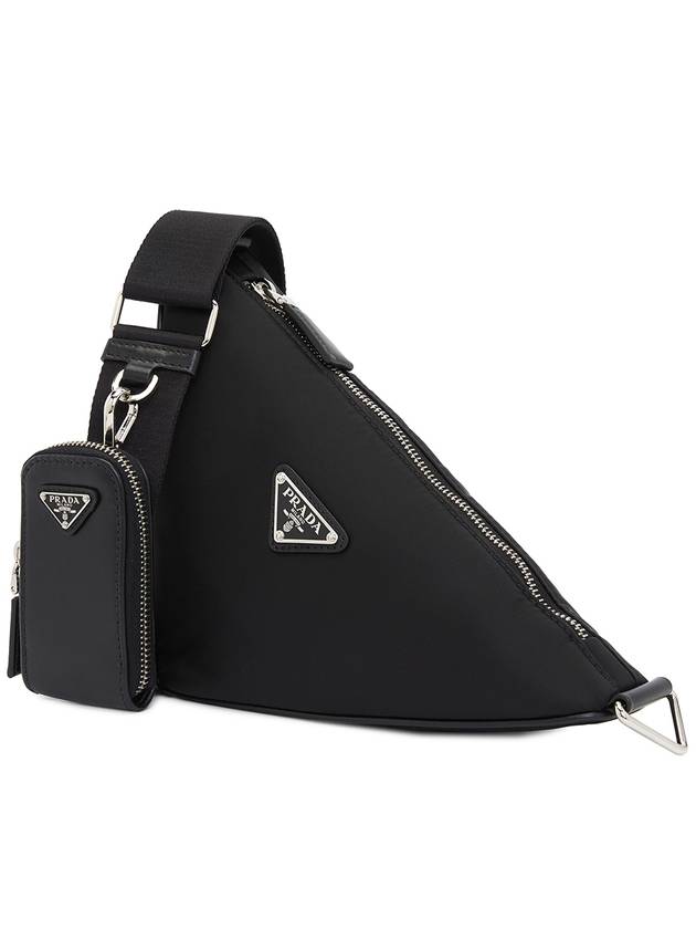 Triangle Logo Re-Nylon Cross Bag Black - PRADA - BALAAN 3