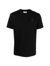 Crewneck Logo Cotton Short Sleeve T-Shirt Black - SALVATORE FERRAGAMO - BALAAN 1