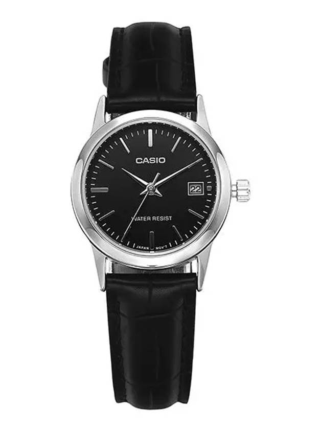 Women's Analog Leather Watch Black - CASIO - BALAAN 3