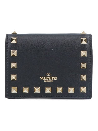 Rockstud Flap Half Wallet Black - VALENTINO - BALAAN 2