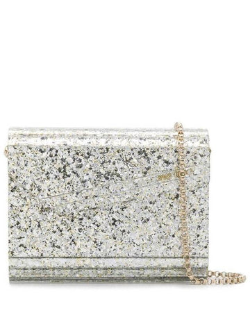 'Candy' Champagne Clutch Bag With All-Over Coarse Glitter In Acrylic Woman Jimmy Choo - JIMMY CHOO - BALAAN 1