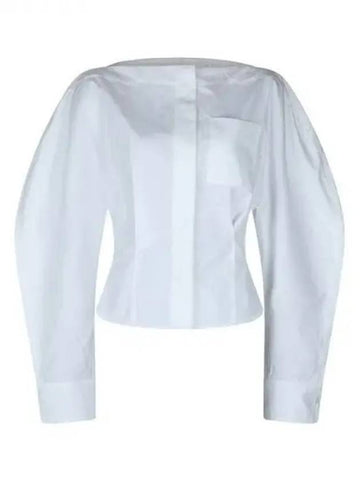 Jacquemus white back cutout cotton blouse 270415 - JACQUEMUS - BALAAN 1