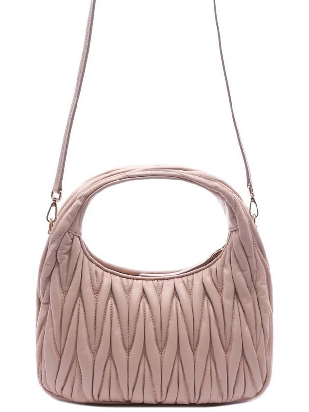 Wander Matelasse Nappa Leather Mini Hobo Tote Bag Powder Pink - MIU MIU - BALAAN 5