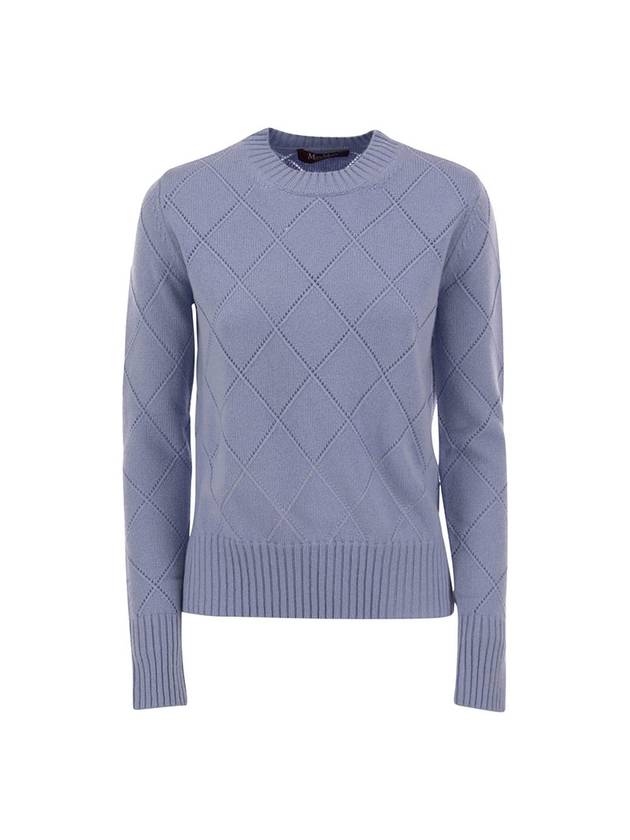 Brunate Wool Cashmere Knit Top Blue - MAX MARA - BALAAN 1