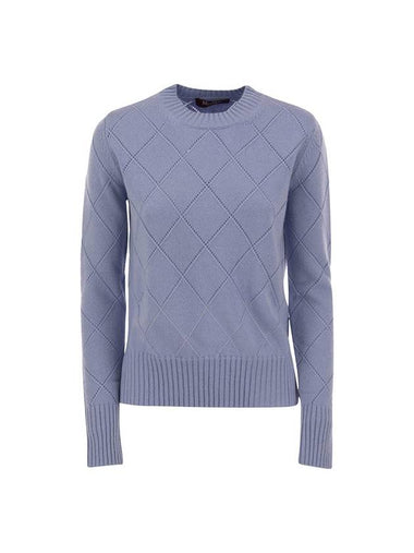 Brunate Wool Cashmere Knit Top Blue - MAX MARA - BALAAN 1