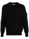 Crewneck Soft Cotton Knit Top Black - STONE ISLAND - BALAAN 6