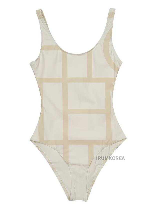 Monogram One-Piece Swimsuit Sand - TOTEME - BALAAN 9