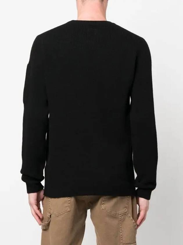 Lens Wappen Knit Top Black - CP COMPANY - BALAAN 4