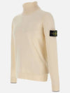 Wappen Patch Wool Turtleneck White - STONE ISLAND - BALAAN 3