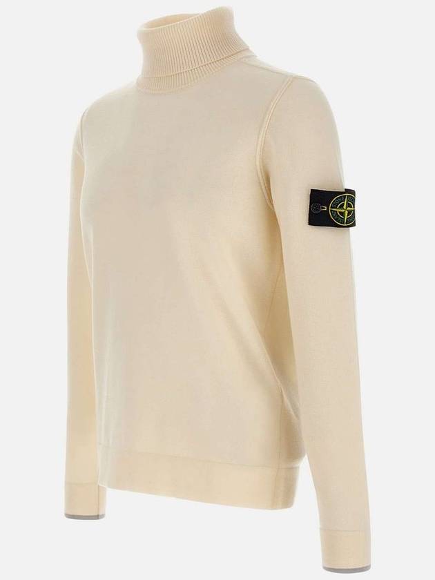 Wappen Patch Wool Turtleneck White - STONE ISLAND - BALAAN 3