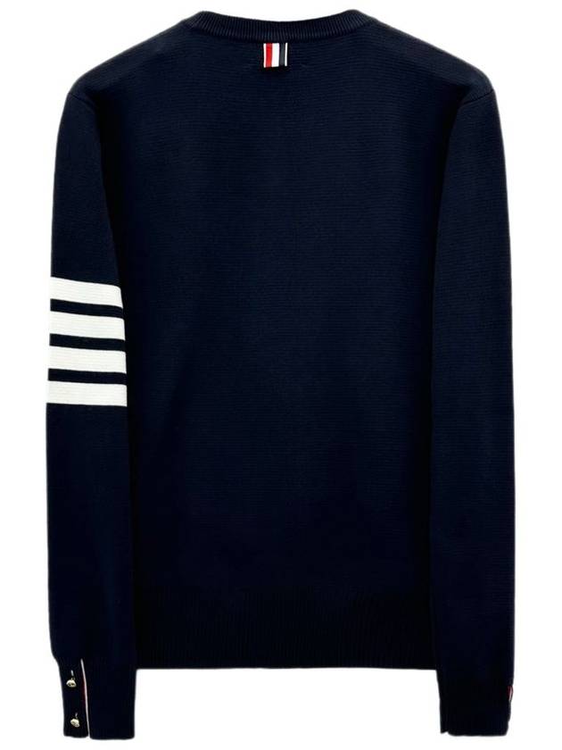 4 Bar Armband Milano Stitch Knit Top Navy - THOM BROWNE - BALAAN 3