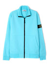 Wappen Patch Cotton Fleece Zip-up Jacket Blue - STONE ISLAND - BALAAN 1