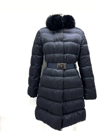 Women s Belt Real Fox Fur Long Padded Jumper - PRADA - BALAAN 1