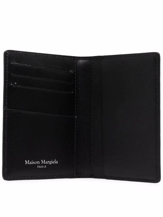 Stitched Bi-Fold Leather Card Wallet Black - MAISON MARGIELA - BALAAN 5