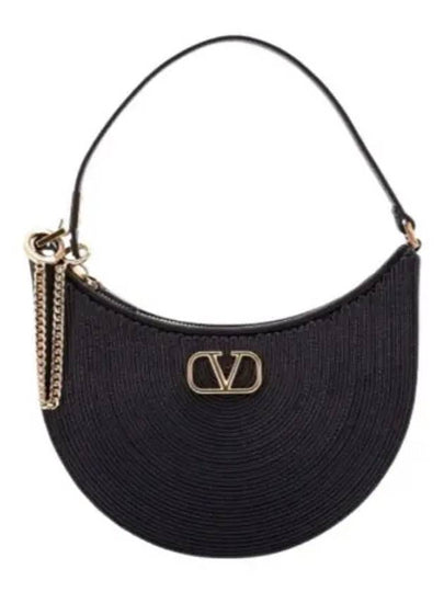 V Logo Signature Small Hobo Shoulder Bag Black - VALENTINO - BALAAN 2