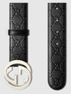 Men's Interlocking G Signature Leather Belt Black - GUCCI - BALAAN 2